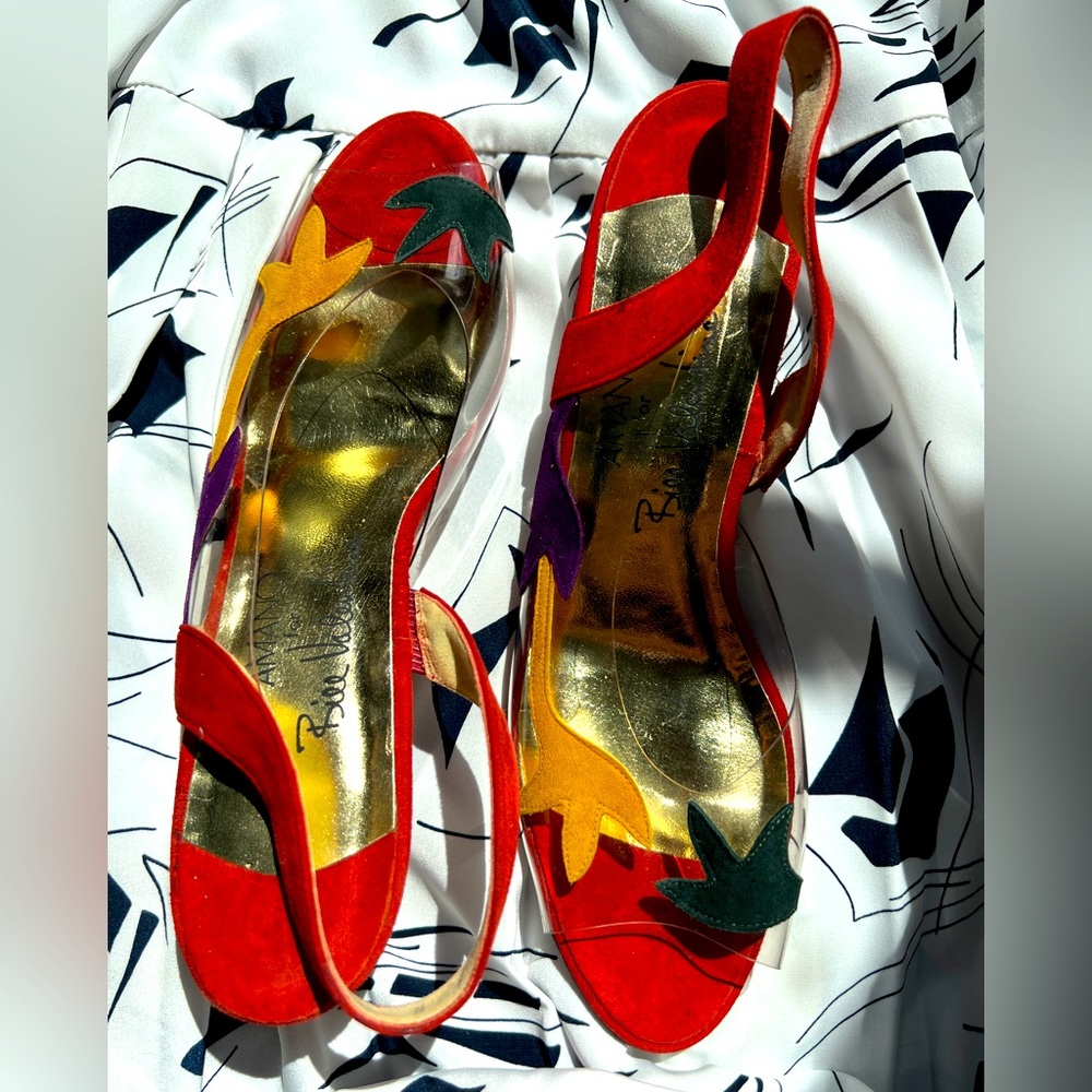 VINTAGE AMANO FOR BILL VALENTINE RED LEATHER SHOES